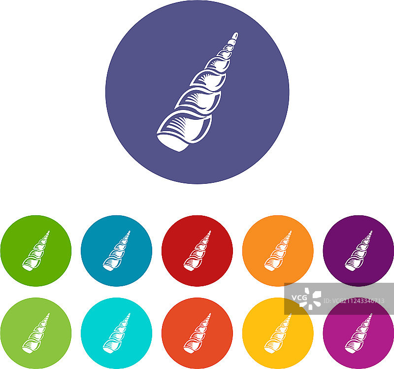 长贝壳图标简约风格图片素材