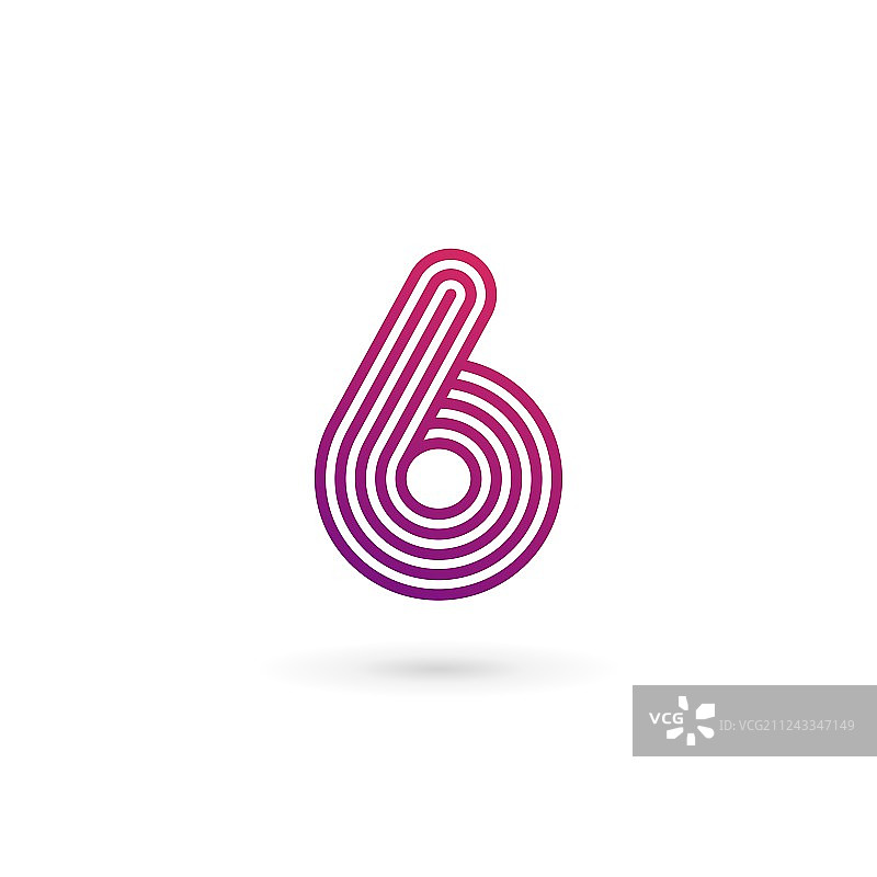 数字6标志图标设计模板元素图片素材