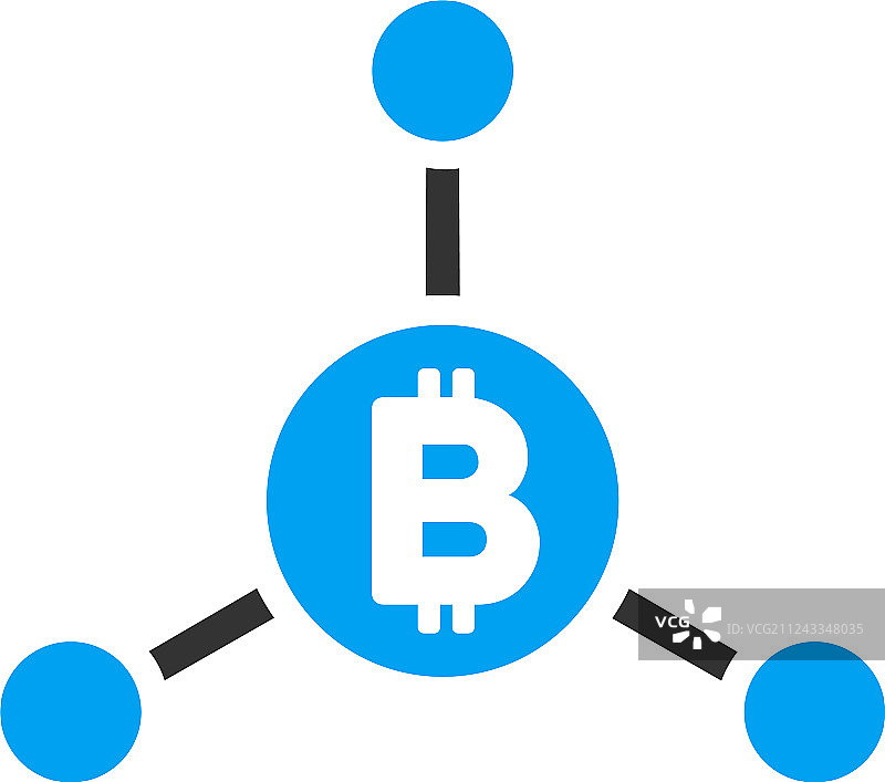 比特币链接扁平图标图片素材