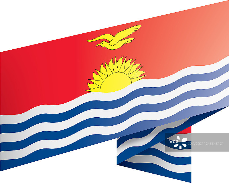 基里巴斯国旗上有白色图片素材