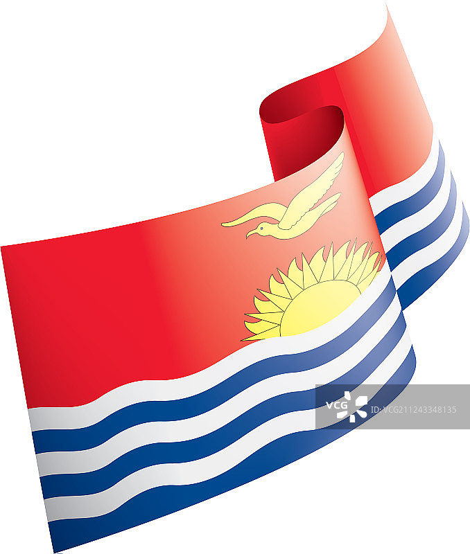 基里巴斯国旗上有白色图片素材