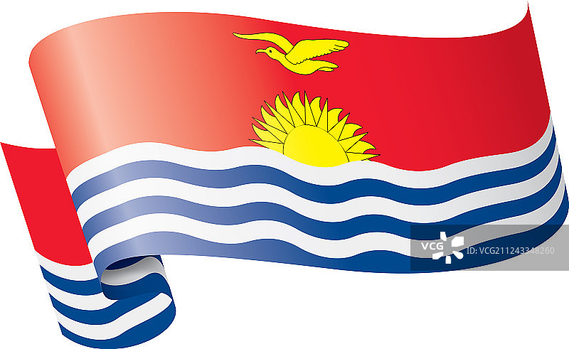 基里巴斯国旗上有白色图片素材