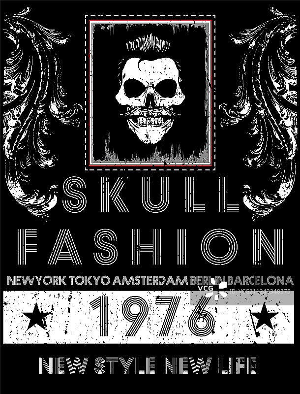 骷髅T恤海报图片素材