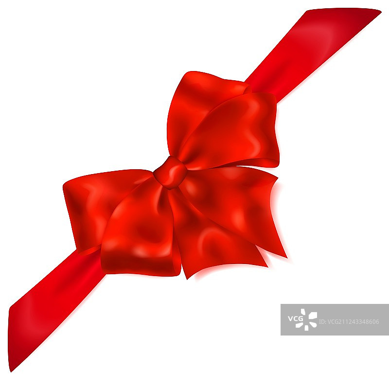 带斜纹丝带的红色蝴蝶结图片素材