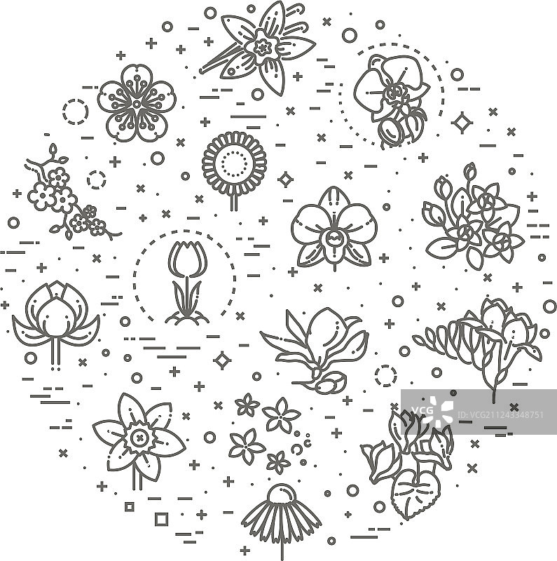 花朵图标合集图片素材