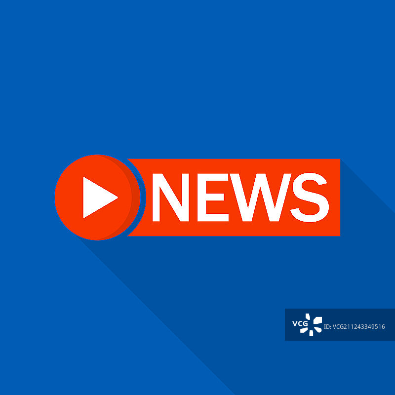 红色新闻标志扁平风格图片素材