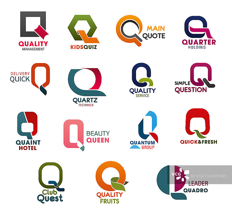 商业公司趋势设计字母Q图标图片素材