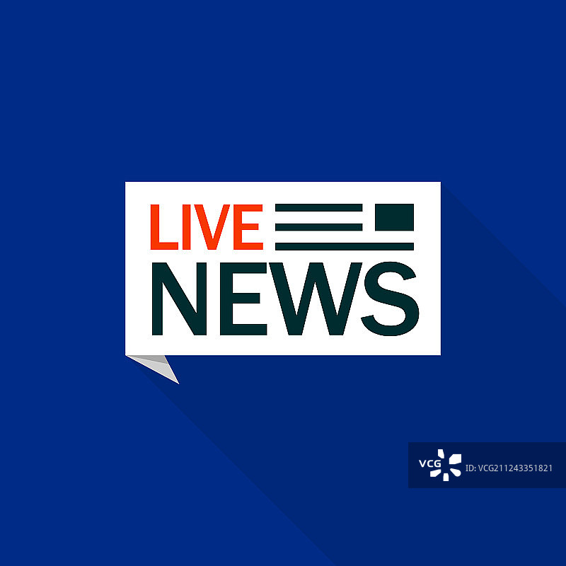 直播新闻标志扁平风格语音气泡图片素材