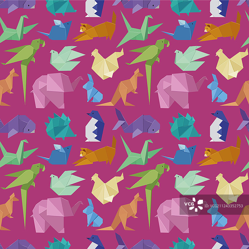 折纸纸动物几何游戏日本玩具图片素材