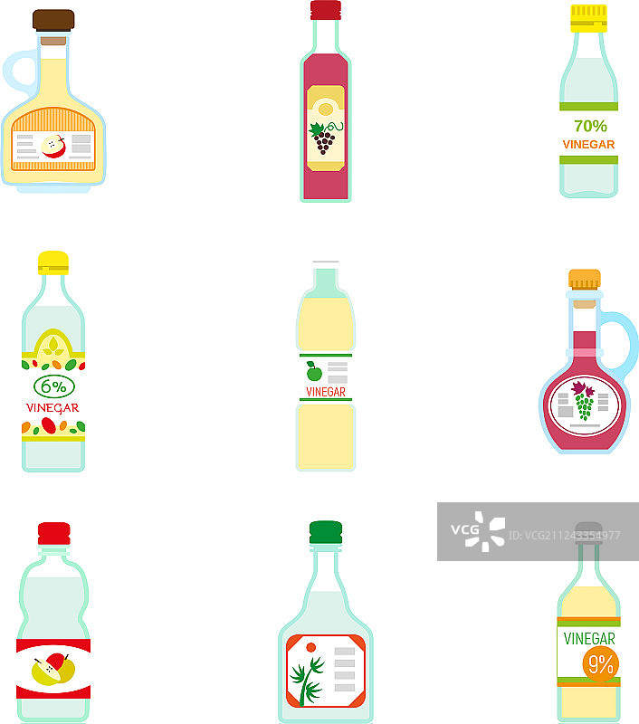 醋图标扁平风格合集图片素材