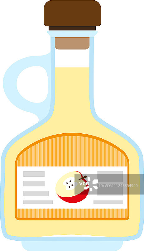 苹果醋图标扁平风格图片素材
