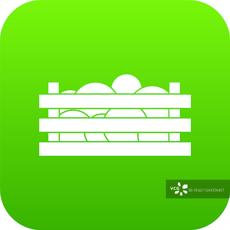 木箱西瓜图标（绿色）图片素材