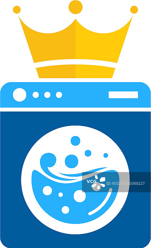 国王洗衣店标志图标设计图片素材