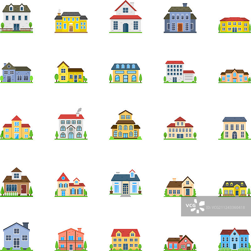 树木标志图标集图片素材