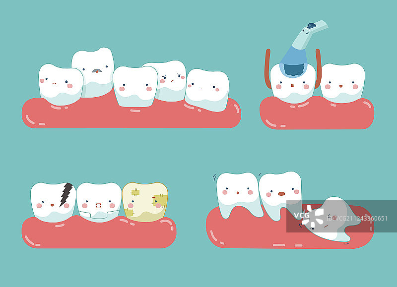 检查龋齿阻生智齿的牙科图片素材