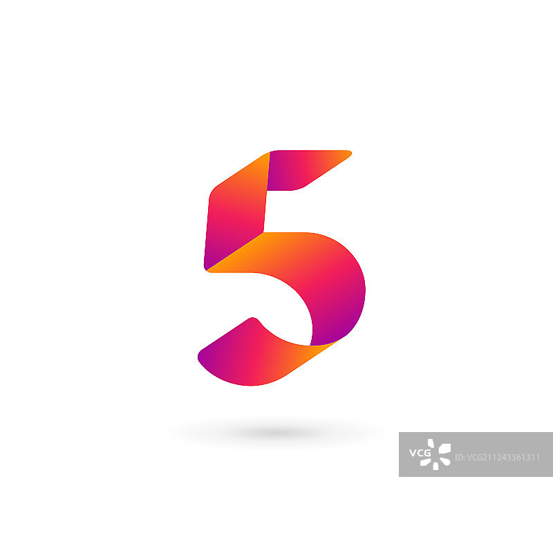 数字5标志图标设计模板元素图片素材