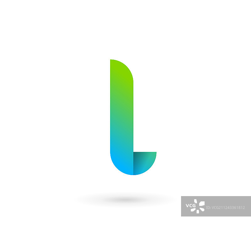 字母L彩带标志图标设计模板元素图片素材