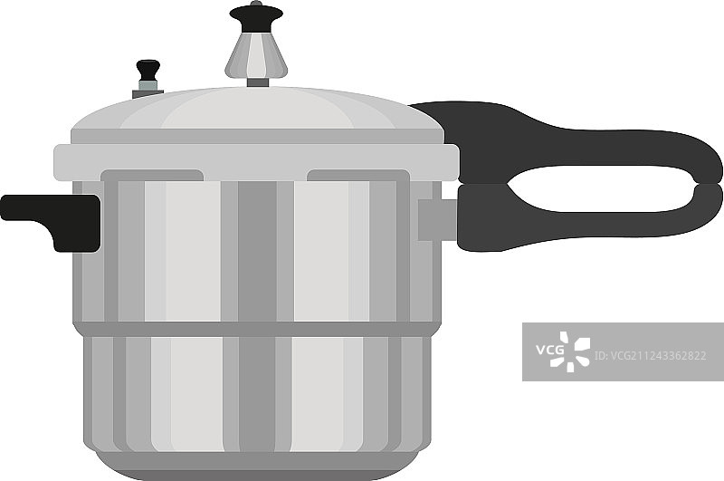 金属压力锅扁平风格图标图片素材