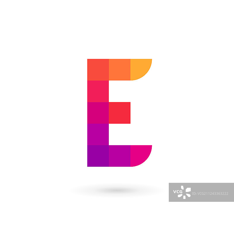 字母e马赛克标志图标设计模板元素图片素材