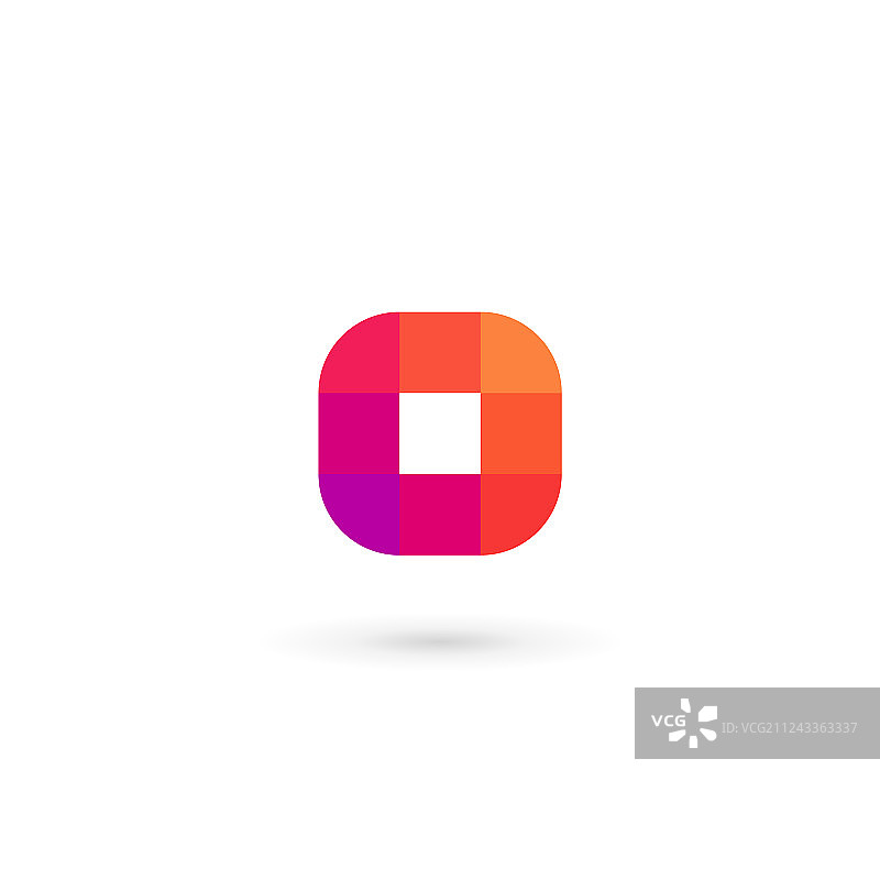 字母O 数字0 马赛克标志图标设计图片素材