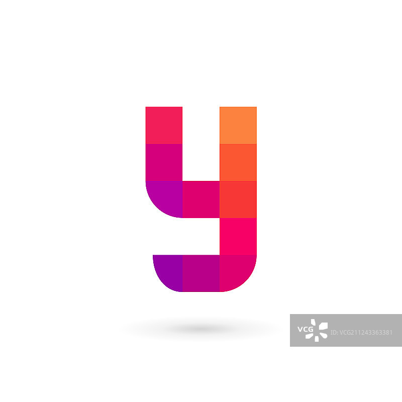 马赛克字母Y标志图标设计元素图片素材