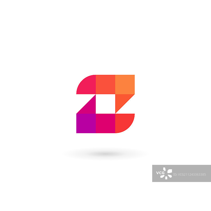马赛克字母Z logo图标设计模版图片素材