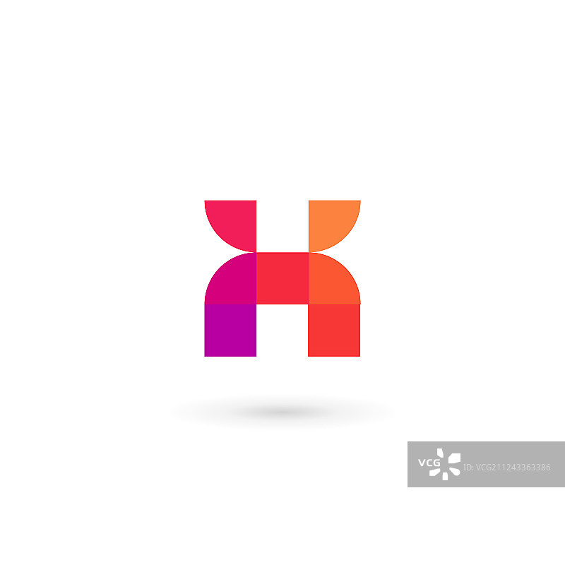 马赛克风格X字母数字10标志图标设计图片素材