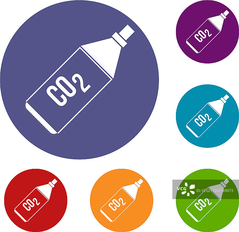 二氧化碳瓶图标集图片素材