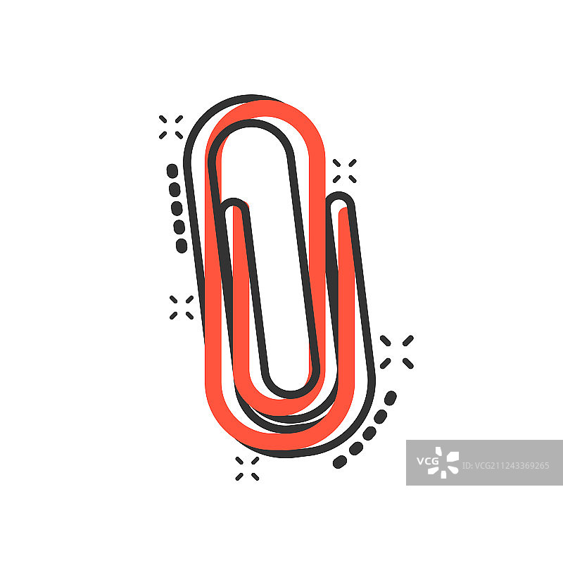 漫画风格的卡通回形针附件图标图片素材