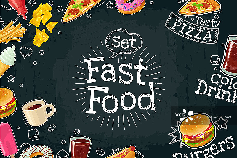 扁平风格快餐海报图片素材