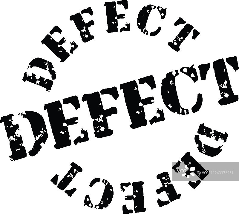 白色背景上的缺陷印章图片素材