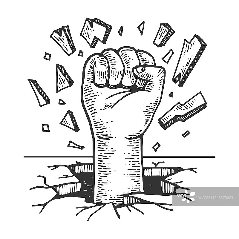 人类拳头砸墙图片素材