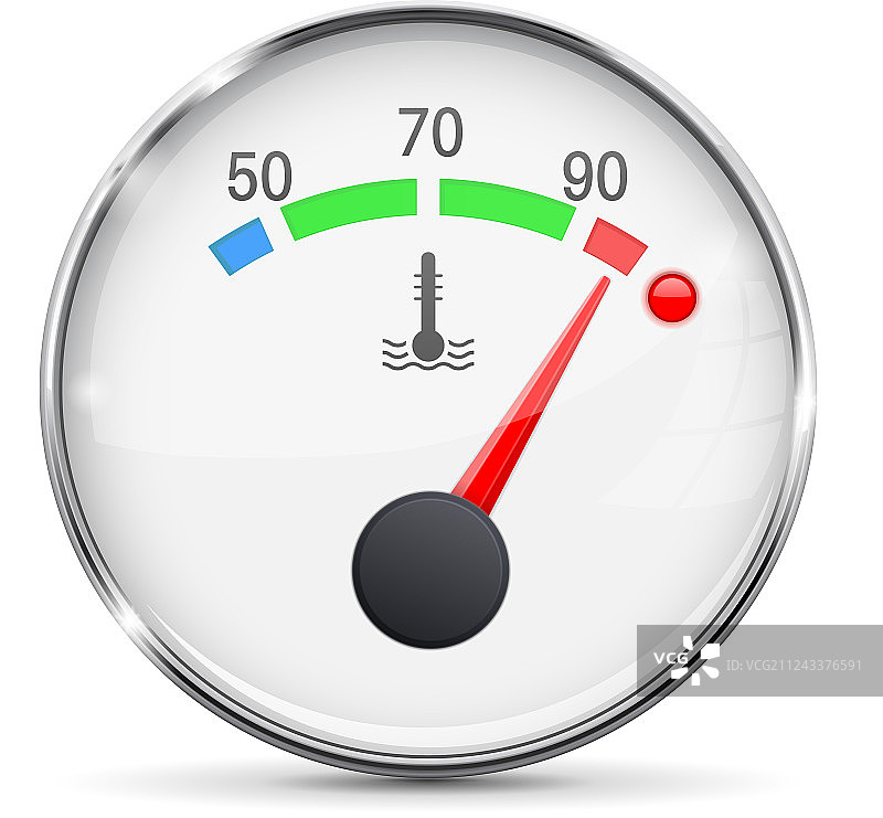金属质感汽车发动机高温温度计图片素材