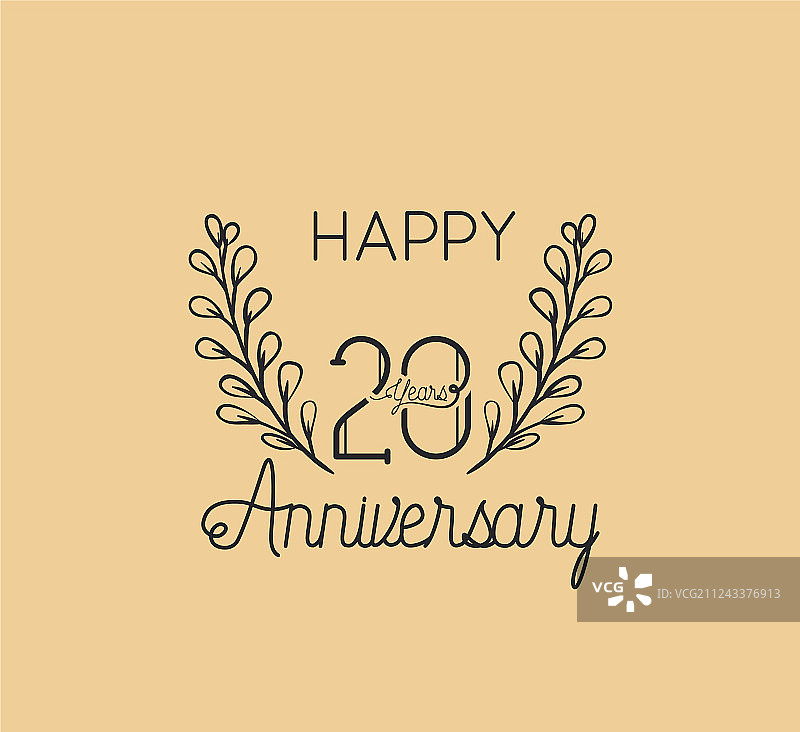 带有花环的20周年纪念图片素材