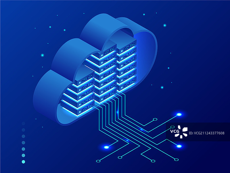 2.5D现代云技术和网络图片素材