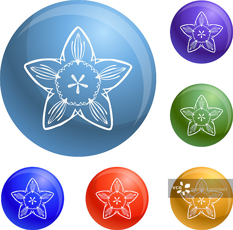 夏季花朵图标集图片素材