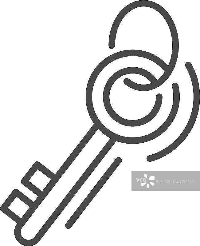 保险箱钥匙图标轮廓样式图片素材