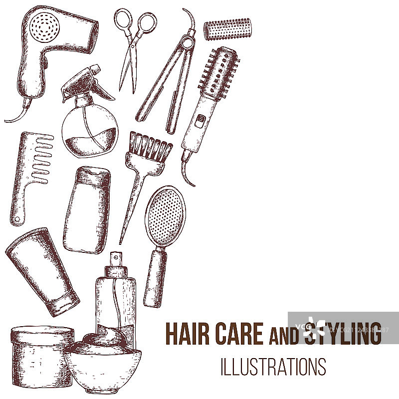 工具和护发产品图片素材