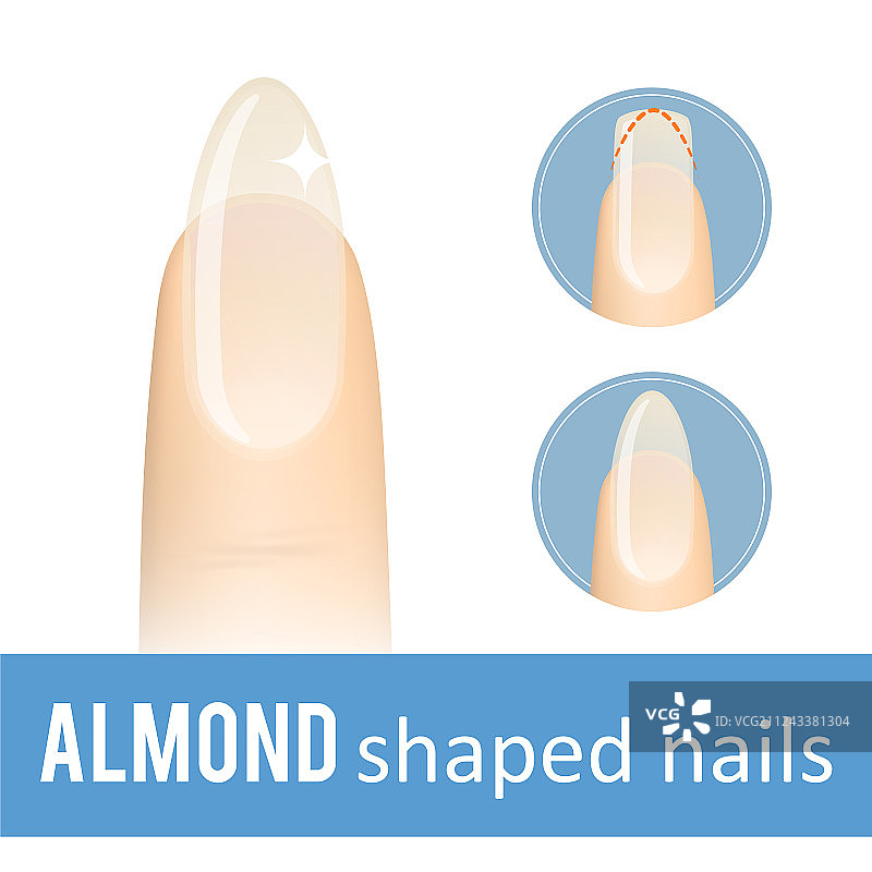杏仁形美甲图片素材