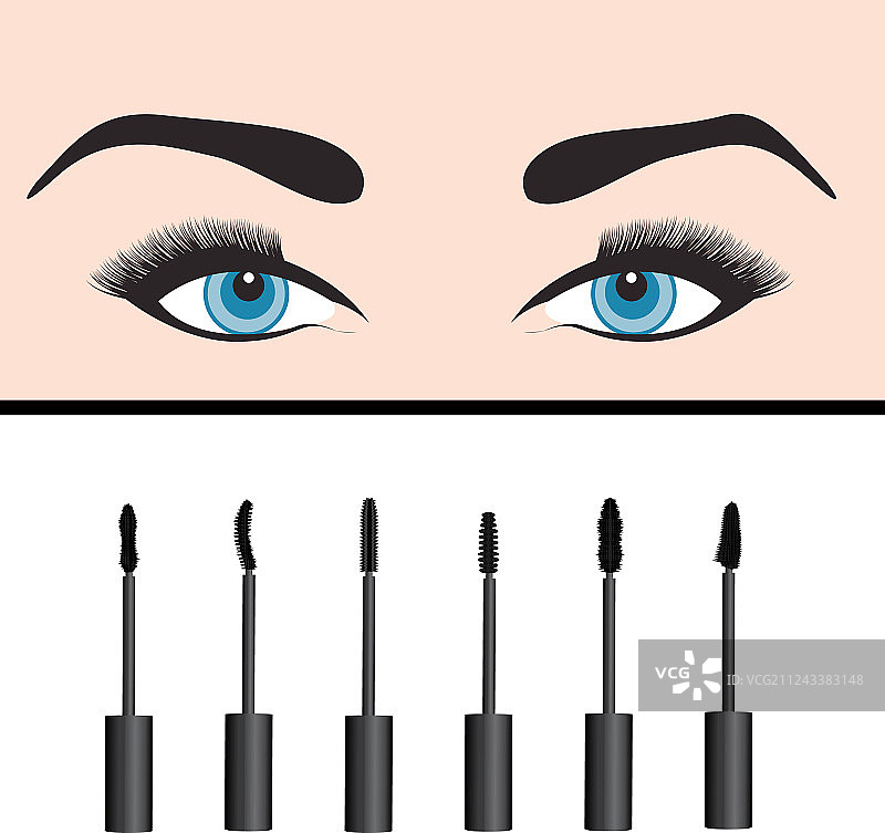 女孩的眼睛和睫毛膏类型图片素材