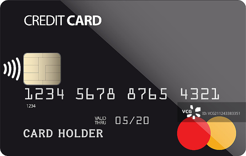 带NFC芯片的塑料信用卡图片素材