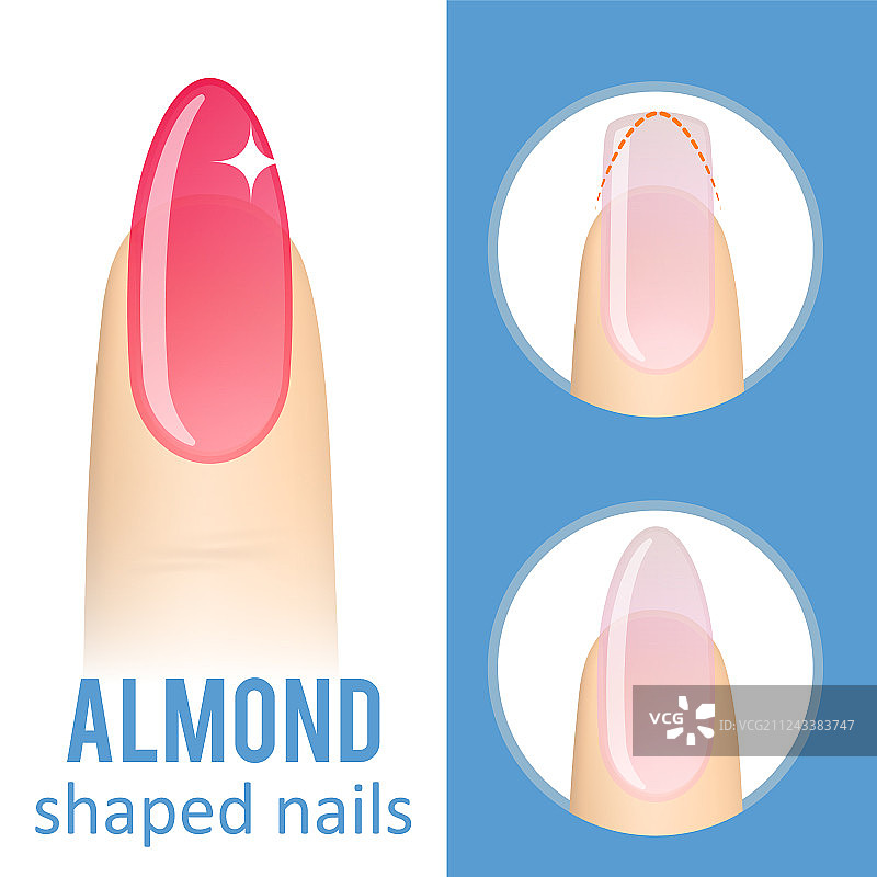 杏仁形美甲图片素材