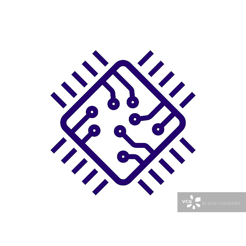 处理器线条图标，网站移动端适用图片素材