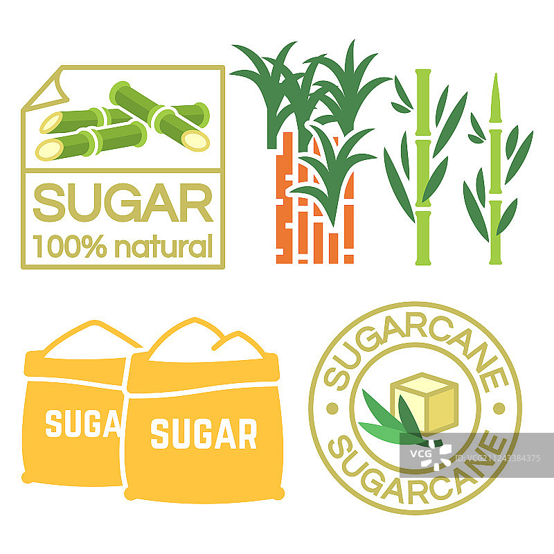 糖和甘蔗标签图标图片素材