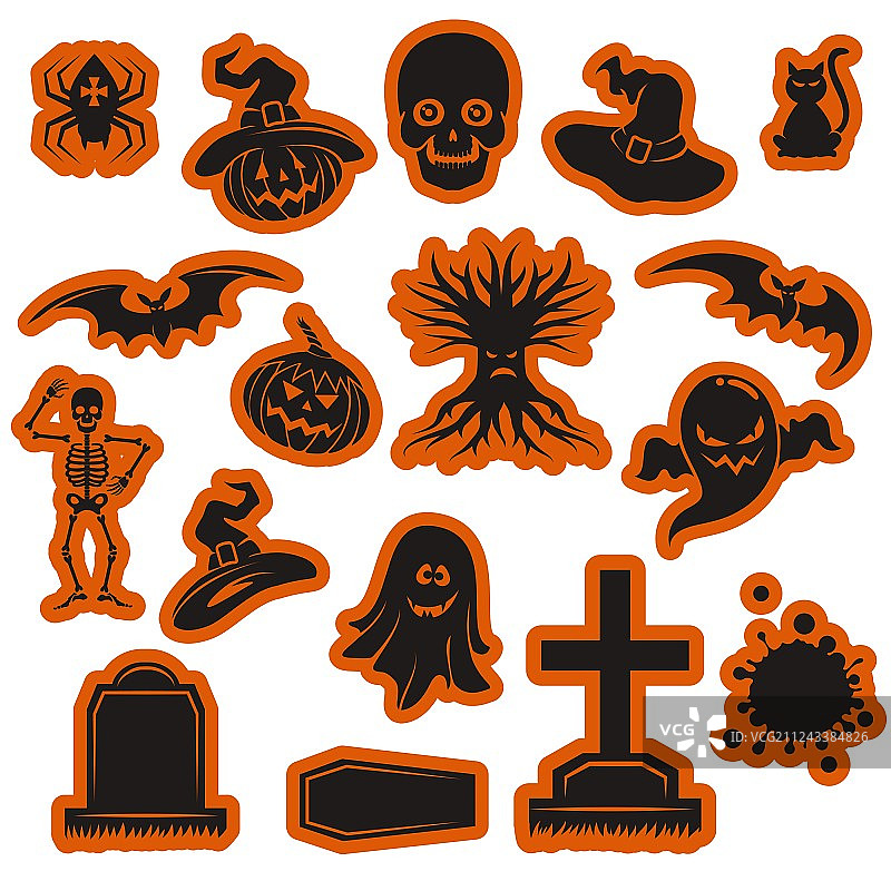万圣节贴纸合集图片素材