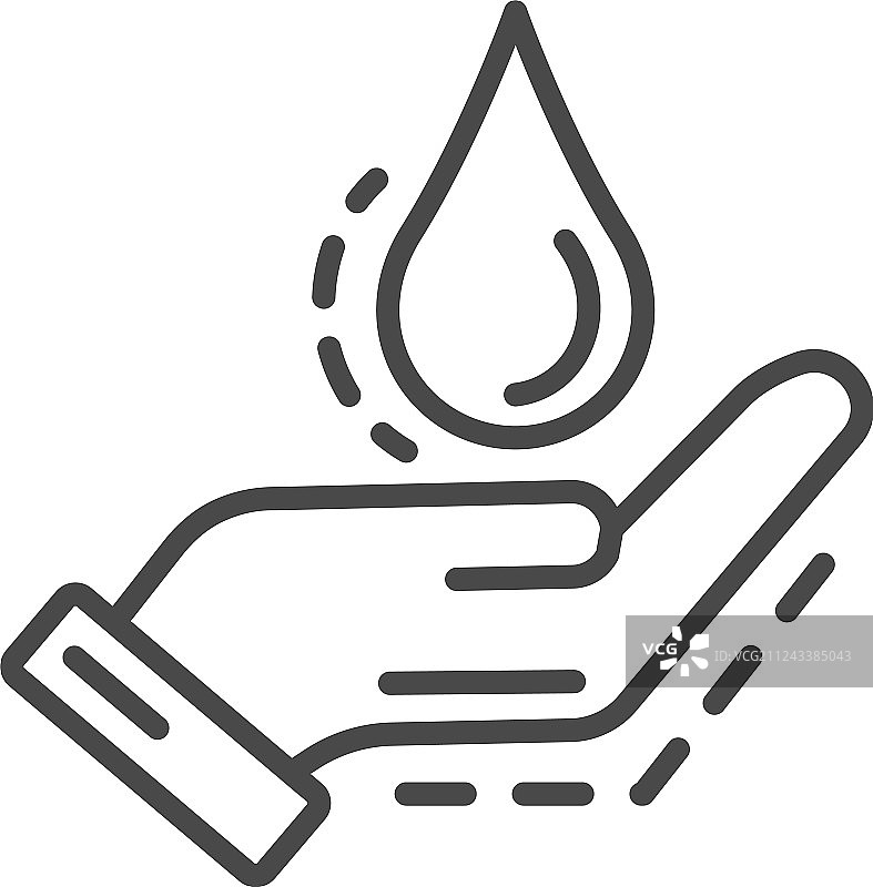 节约用水水滴图标轮廓样式图片素材