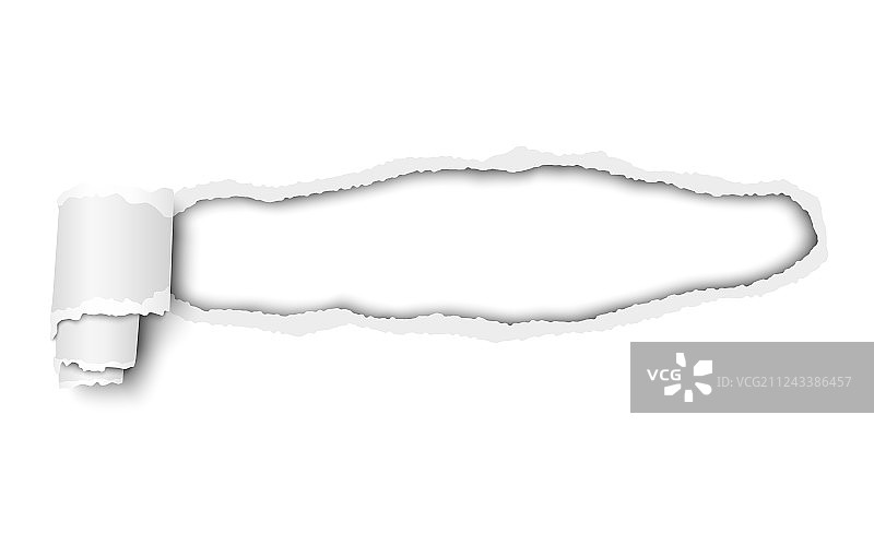 白色纸张的撕裂孔洞图片素材