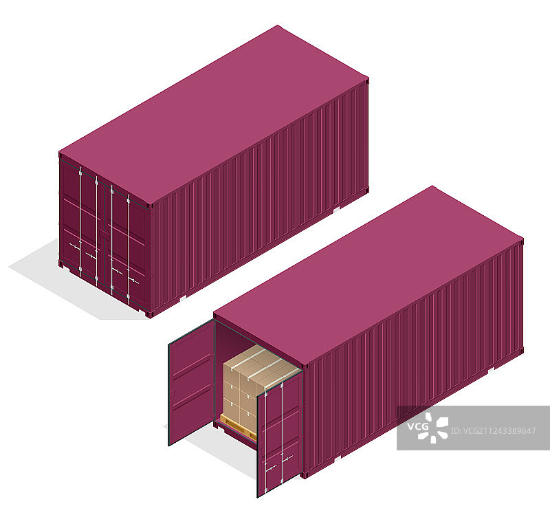 2.5D大型金属集装箱图片素材