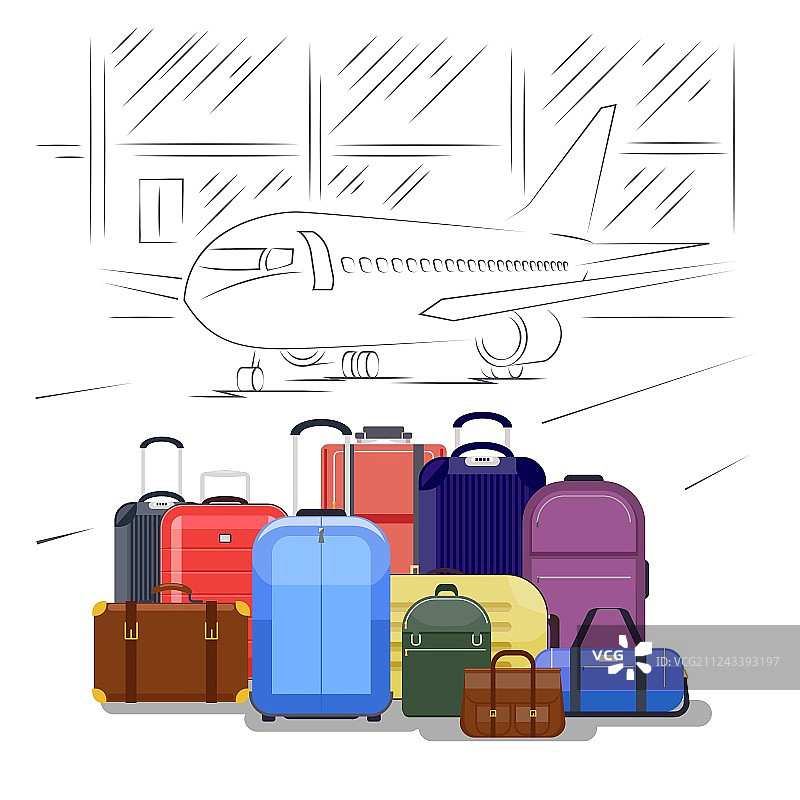 机场行李与旅客图片素材
