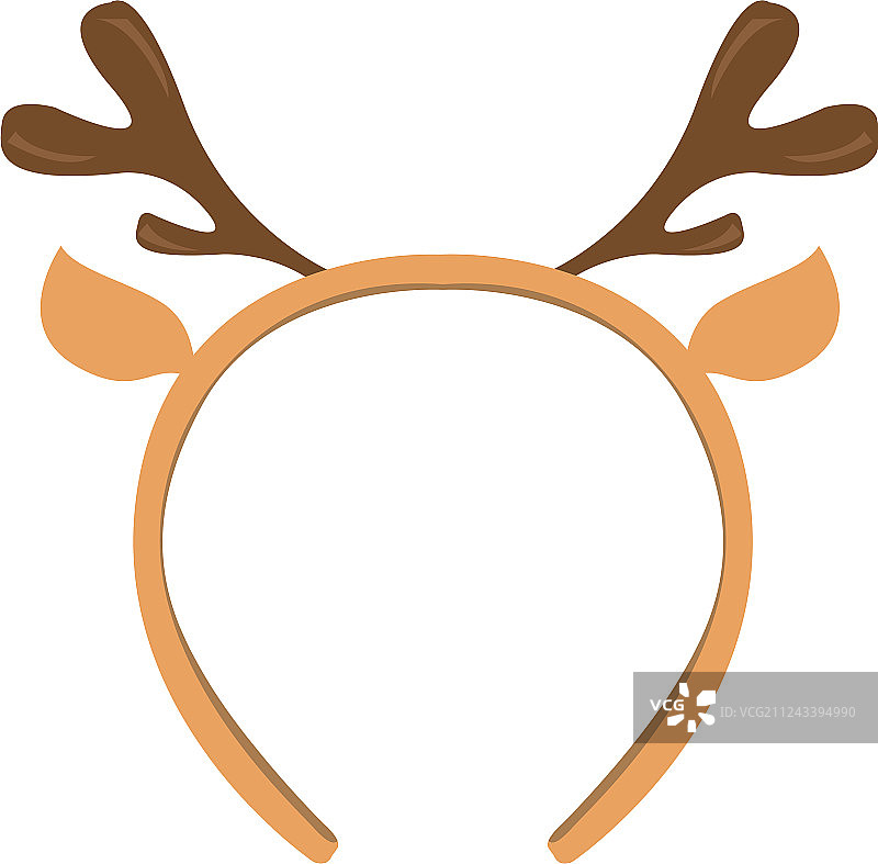 带有麋鹿角的孤立发带图标图片素材